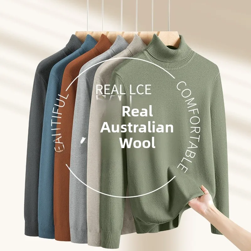 

Men's High Collar Fce Lined Modal Knitwear Thiened Autumn Winter New Sle Boting Sweater Long Sve Daily Wear