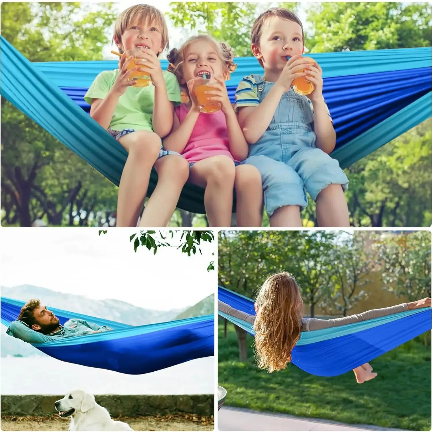 Camping Hammock Lightweight Essentials Portable Hammock with Tree Strap Outdoor Hiking Beach Backpacking Travel Camping Gear