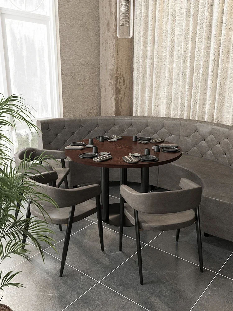 

A Industrial wind bar, lounge bar, sofa card holder, retro hamburger, fried chicken restaurant, restaurant chair, table