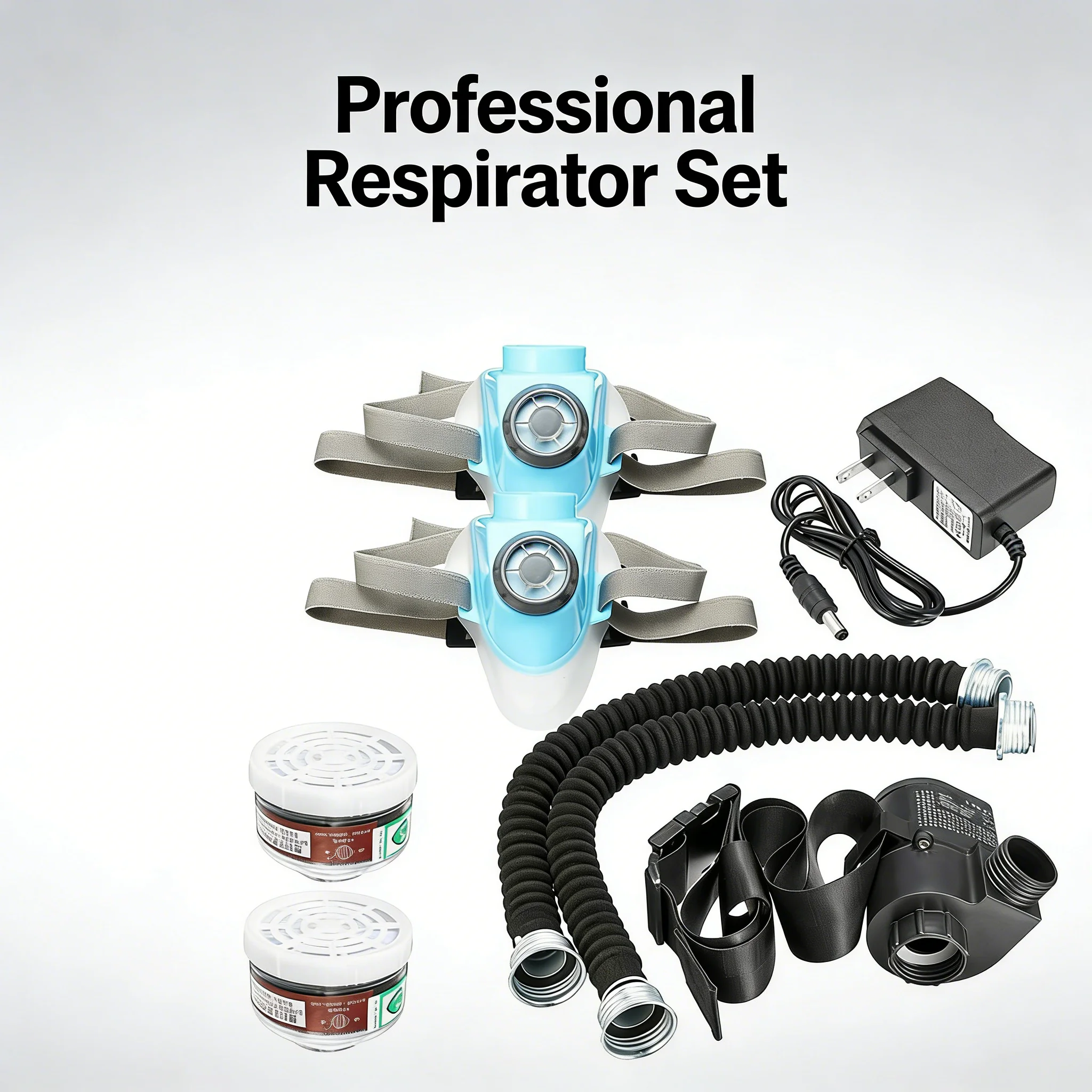 High Quality Portable Air Respirator 8-in-1 Electric Air Supply Dust Mask for Coal Mine Industrial Use Half Mask