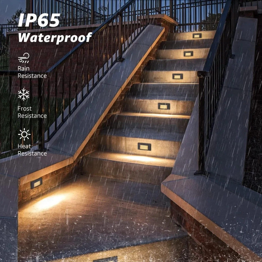 NEW-12 حزمة أضواء الخطوة الجهد المنخفض في الهواء الطلق 5 واط LED أضواء الدرج مع كوة أفقية غطاء مصابيح للأرضيات لخطوات الدرج