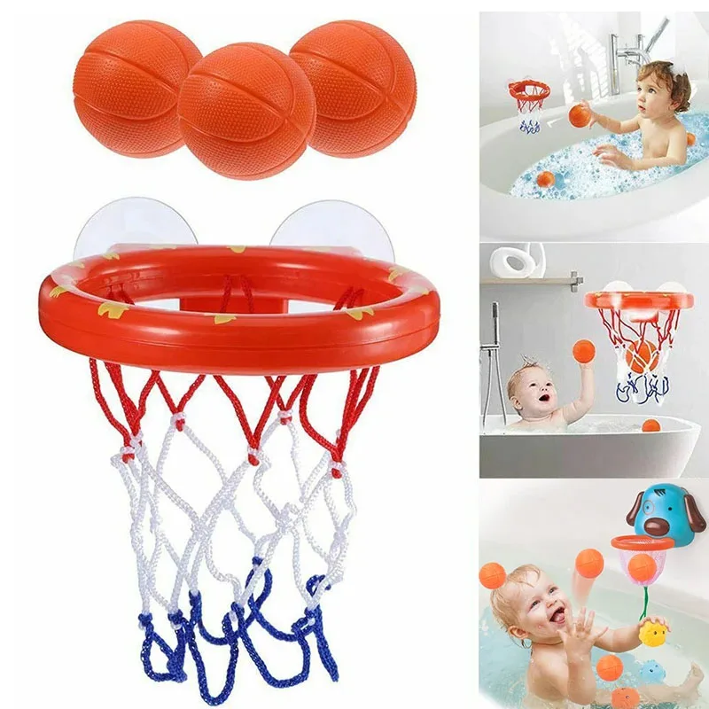 Baby Bath Toy Toddler Boy Water Toys Bathroom Bathtub Shooting Basketball Hoop with 3 Balls Kids Outdoor Play Set Cute Whale