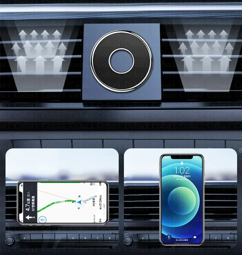 Magnetic Car Phone Holder Dashboard Mini Round Shape Stand For iPhone Samsung Xiaomi Metal Magnet GPS Car Mount For Wall view 5