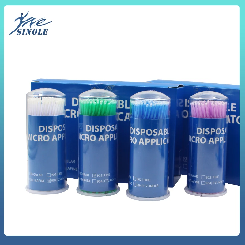 

400pcs 1.2-2.5MM Dental Disposable Micro Applicator Brush /Disposable Eyelash Brushes With Protable Box Dentist Extension Tool