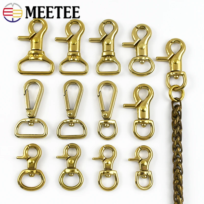 

2/5/10Pcs Meetee 10-25mm Brass Metal Buckle For Bag Strap Swivel Lobster Clasp Belt Webbing Connect Snap Hooks DIY Accessories