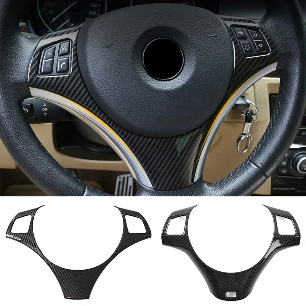 Carbon Fiber Patterned Car Steering Wheel Panel Decoration Cover Trim Mould Sticker for BMW 1 3 Series E87 E90 E92 E93 2006-2012