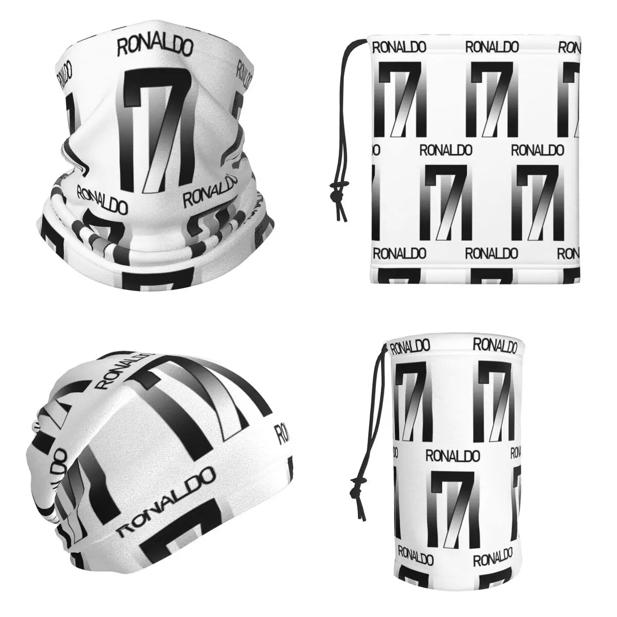 Ronaldo Football Number 7 Bandana Neck Gaiter Printed Wrap Scarf Outdoor Sports Headwear For Men Women Adult All Season