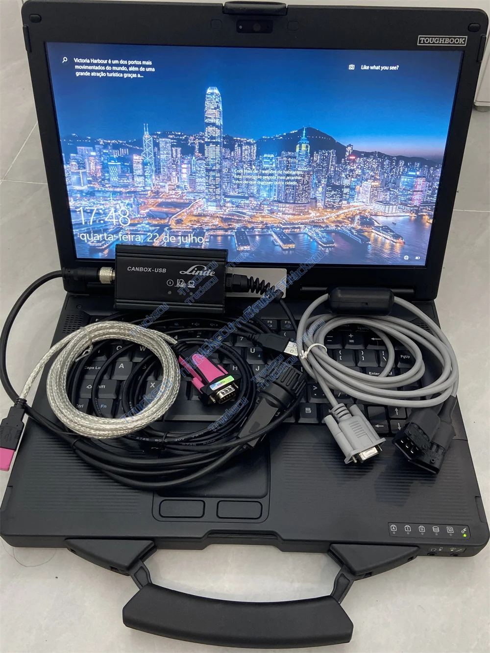 CF53 laptop Diagnostic Kit for Linde Forklift, Canbox Doctor Hardware with LSG Pathfinder & LINDOS Professional Truck Scanner
