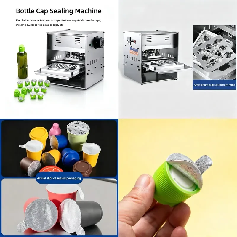 for Matcha Bottle Cap Sealing Machine Tea Fruit Vegetable Coffee Powder Beverage Container Lid Capping Tool