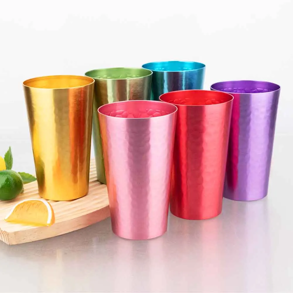 

Colorful Stone Texture Aluminum Cup Anti-fall Aluminum Coffee Cup Beer Water Mug Metal Cold Cola Juice Beer Mug For Outdoor Home