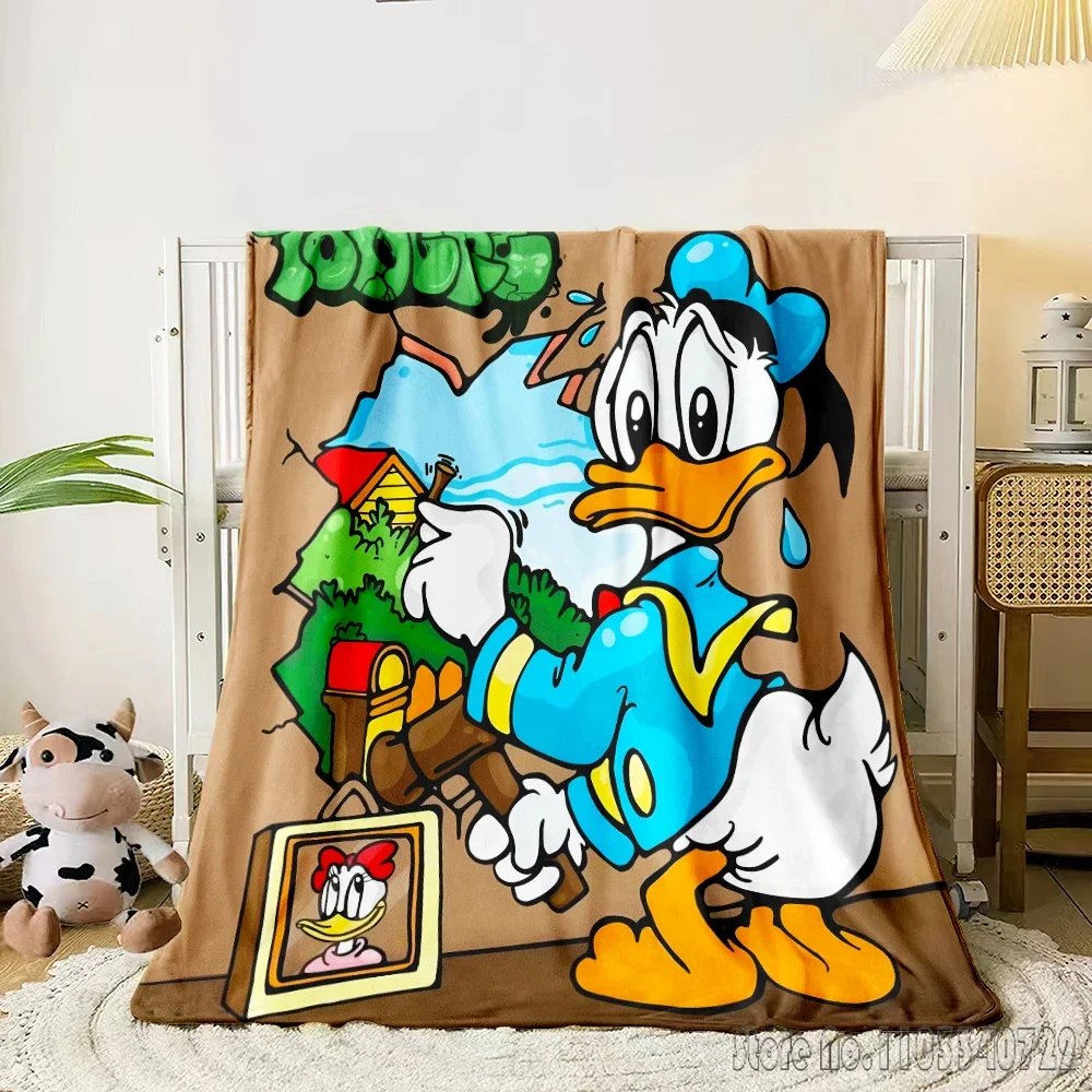 

Donald Duck Cartoon 3D Printed Home Cute Kids Blanket Throw for Bed Sofa Decor Fleece Nap Blankets Boys Girls Children Gift