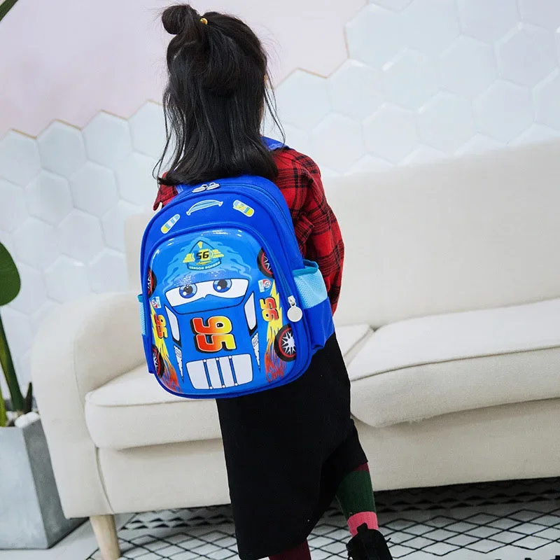 Disney Cars 2 Lightning McQueen Rucksack Büchertasche 3D Cartoon Anime Junge Schultasche Rucksack Geburtstagsgeschenk für Kinder