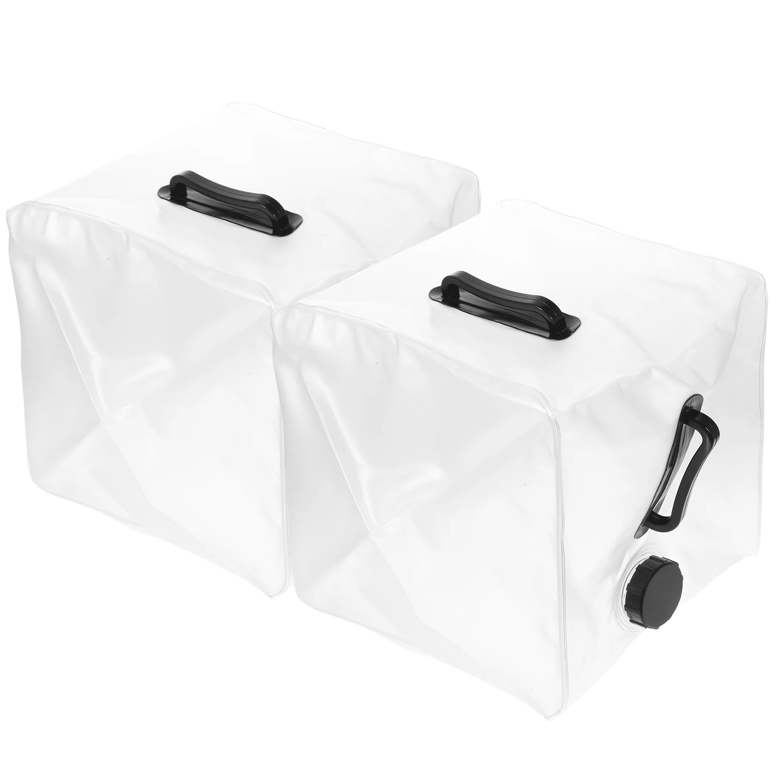 

2 Pcs Outdoor Portable Water Bag Sink Camping Jug Pail Storage Packing Container Containers