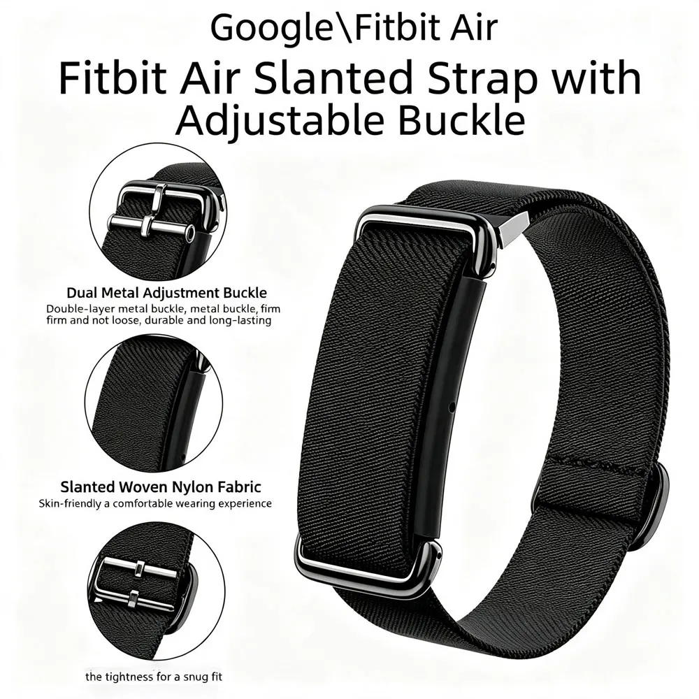 Nylon Loop Strap For Google Fitbit Air Wristband Sport Fitness Tracker Woven Breathable Watch Band Adjustable Wrist Strap