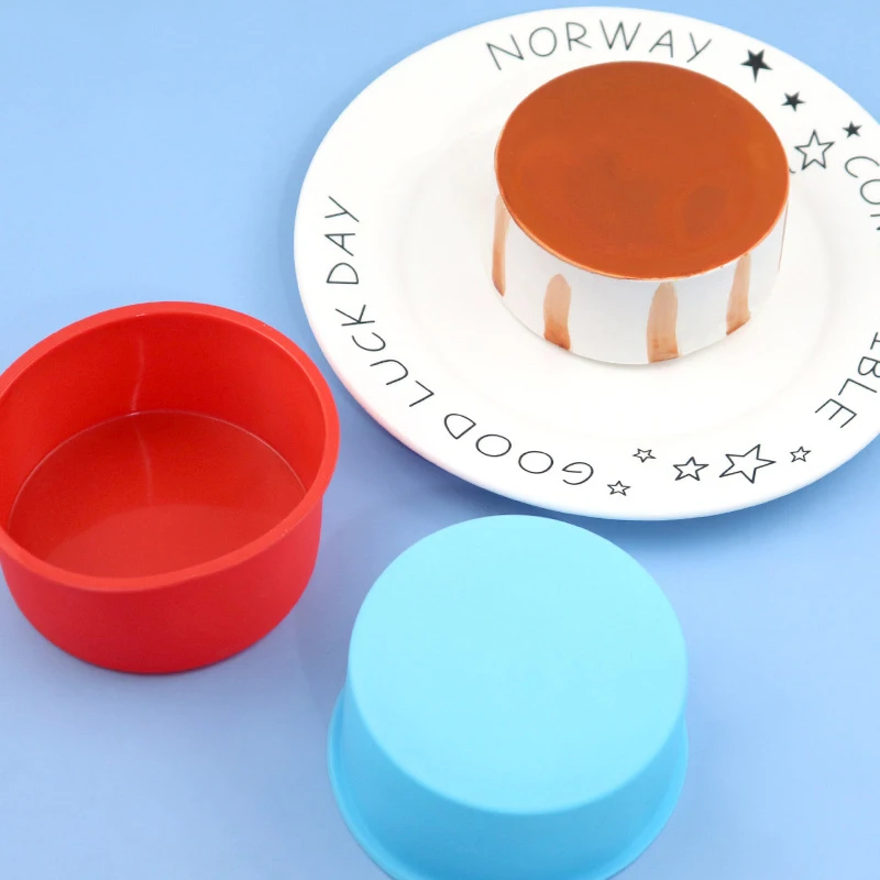 

1Pc 4 Inch Silicone Mini Cake Molds Round Baking Pan DIY Non-Stick Silicone Baking Mold Bakeware Pan Reusable Cake Pans