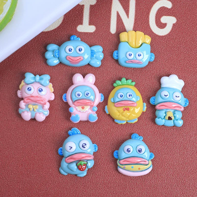 

10Pcs Charm Resin Anime Pendant Phone Case Hairpins Hangyodon Decor Cartoon Patch Cute Crafts Accessories Handmade Gifts