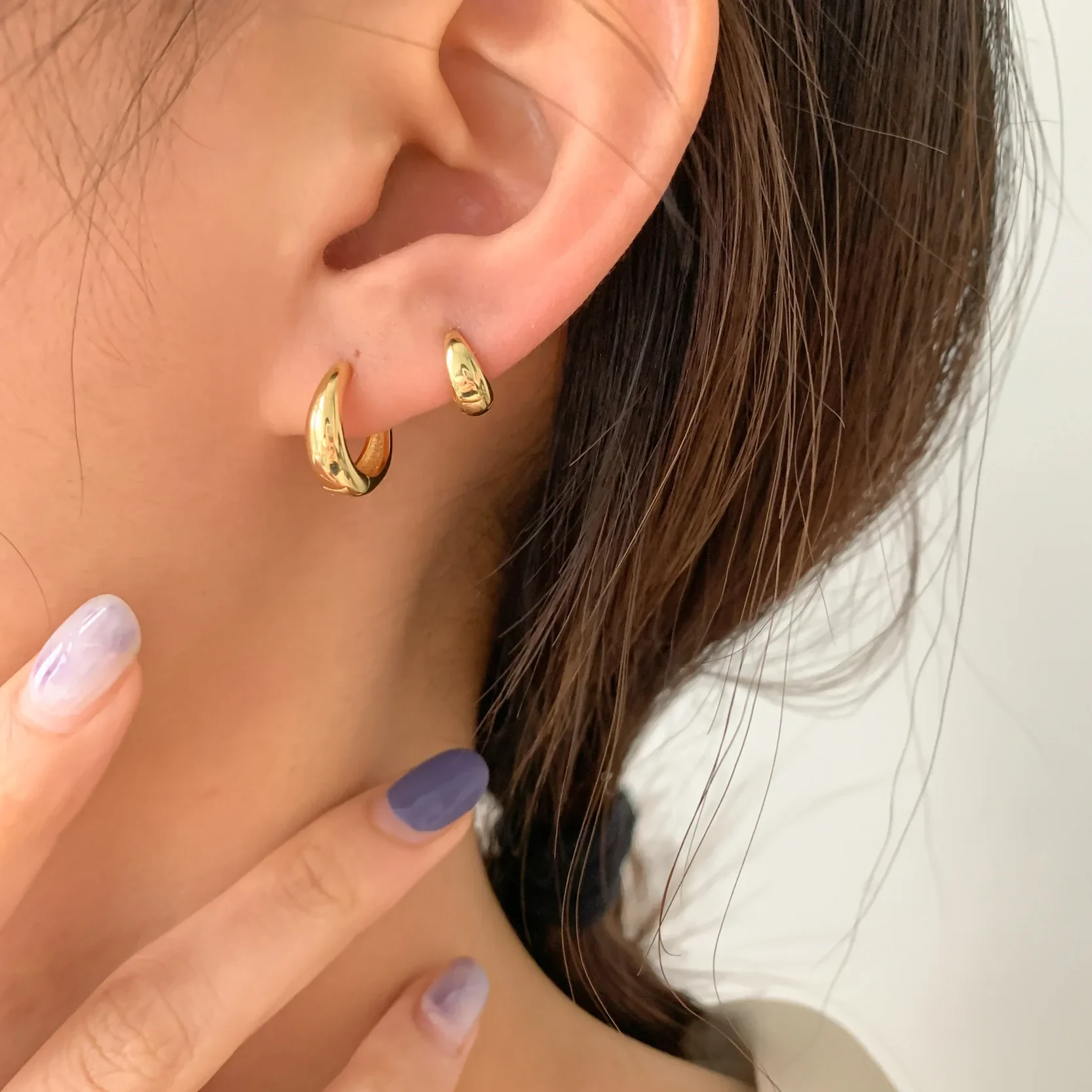 925 silver Gold Earrings Zircon Simple Circle Drop Earrings For Women Gift Earings Fashion Jewelry