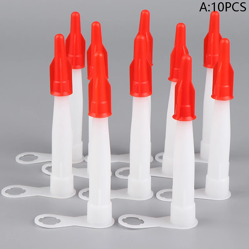 10PCS Re-sealable Spare Silicone Tube Nozzle Cap Mastic Cartridge Spare Nozzles Screw Cover For Silicone Caulking Pipes