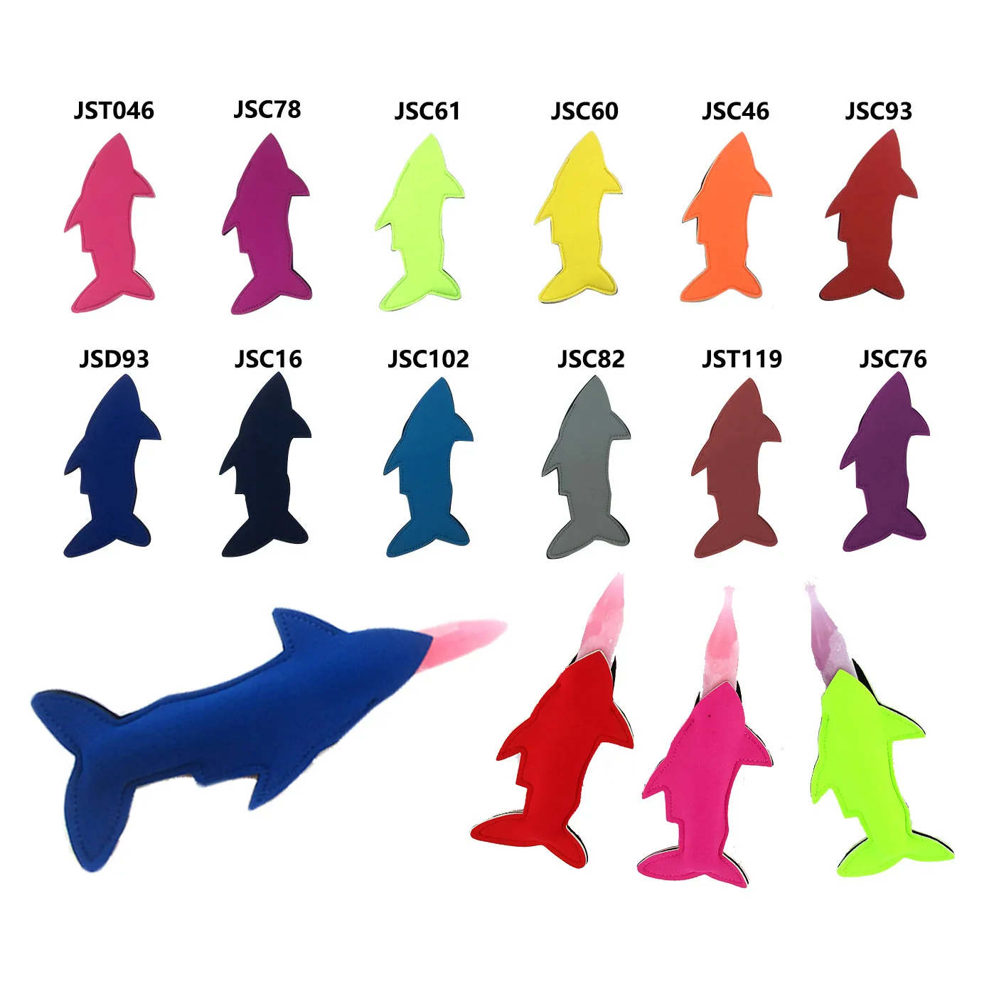 Confezione da 12-24 sacchetti per ghiaccioli riutilizzabili manicotti per ghiaccioli in Neoprene antigelo congelatore per ghiaccio copertura protettiva a forma di squalo sirena