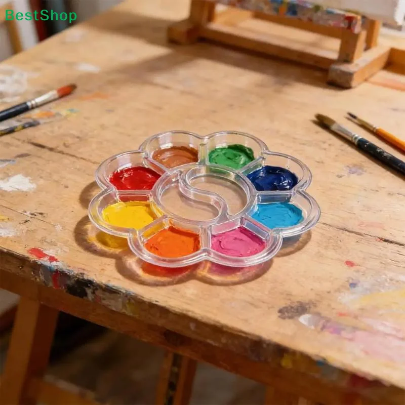 ☪20Pcs Disposable Paint Tray Transparent Color Mixing Palette One-Time Use Painting Supplies Disposable Painting Palettes