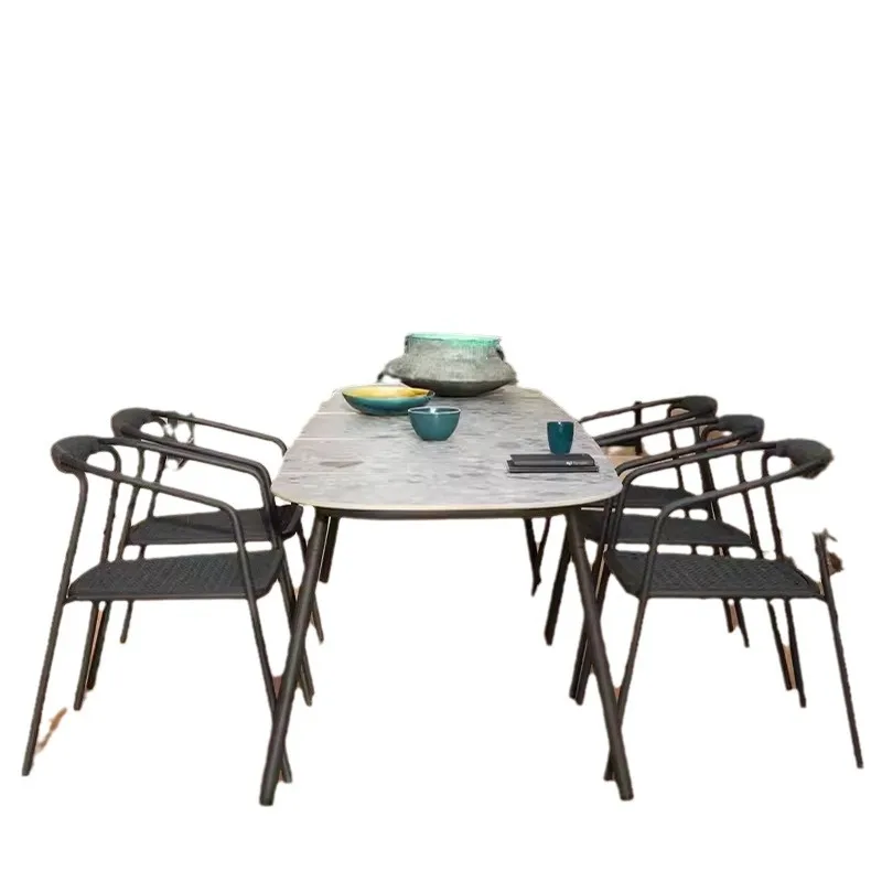 

Outdoor courtyard open-air balcony leisure rattan chair waterproof sun protection garden Nordic solid