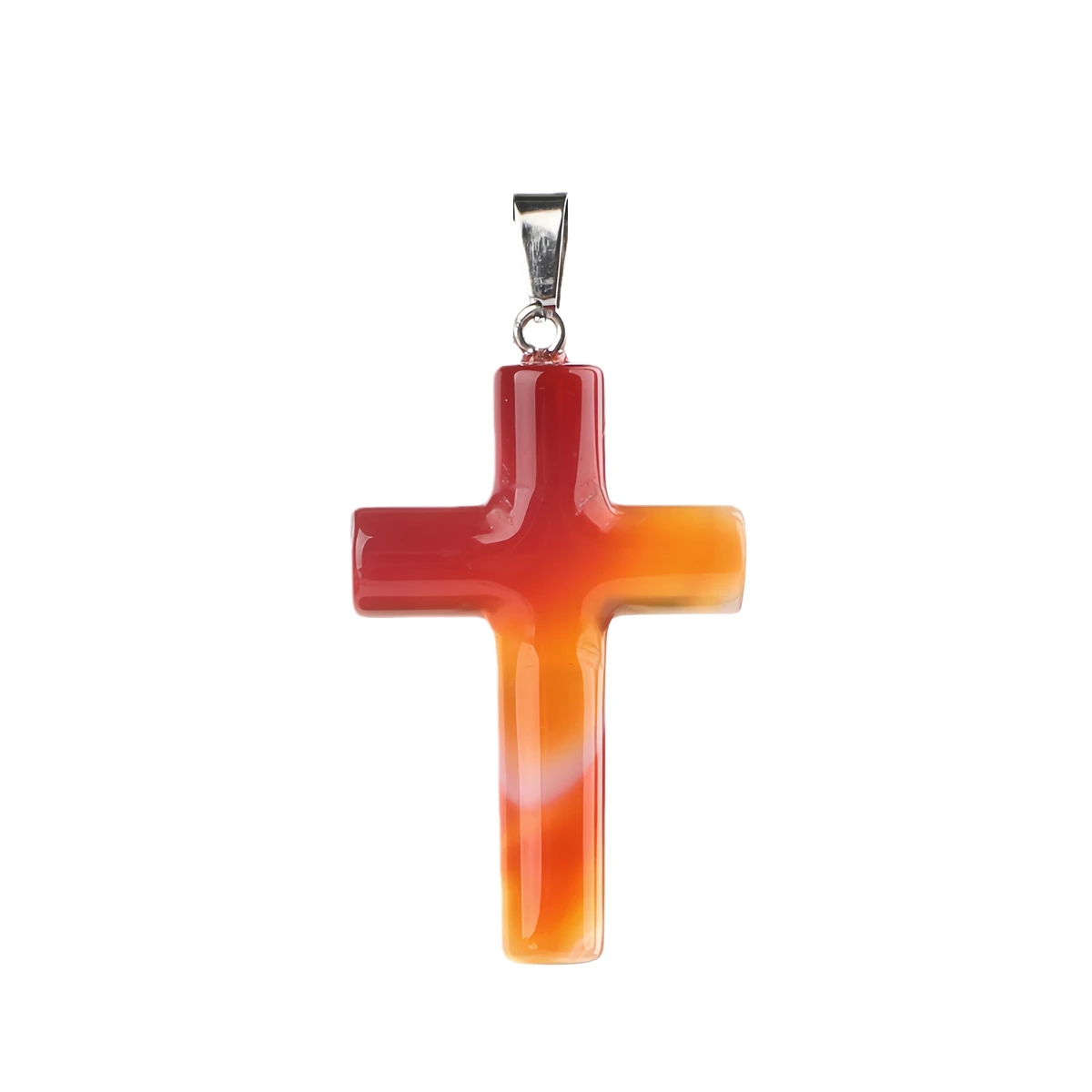 اليدوية مشتهى العقيق الأحمر الصليب الأحجار الكريمة قلادة قلادة للنساء الرجال شفاء شقرا 27x40 مللي متر كريستال دلايات المختنق مجوهرات #2