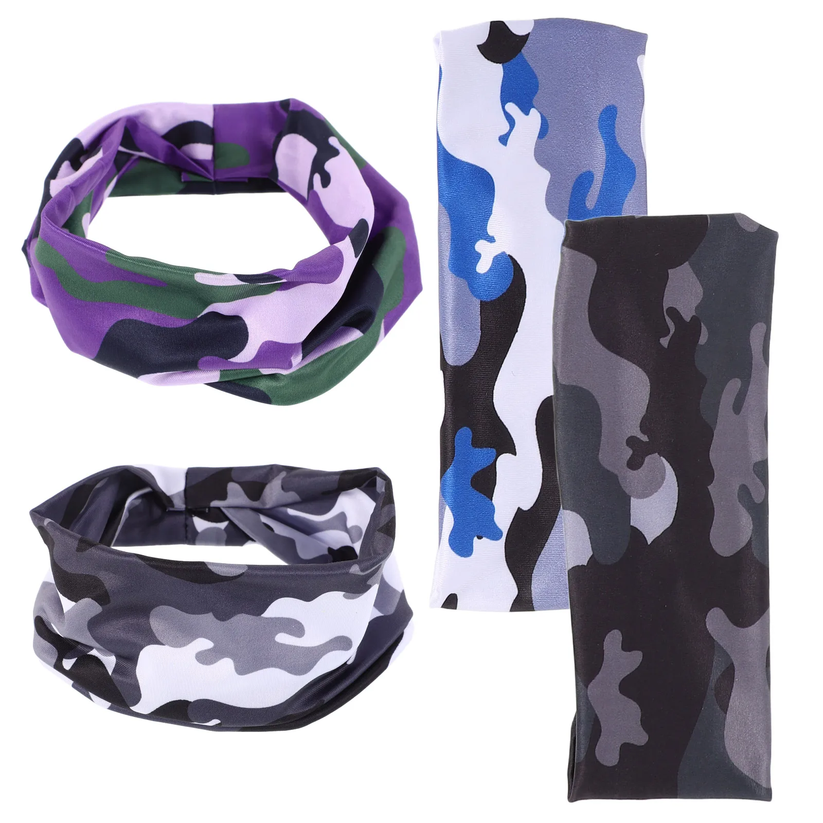 

4pcs Fitness Sweatbands Kids Youth Athletic Breathable Sweat Wicking Adjustable Hair Fixation Sports Headband For Running
