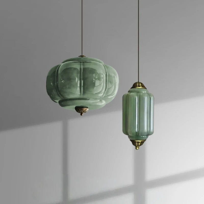 Französische Retro-Schlafzimmer-Pendelleuchte Antike Luxus-Kürbislaterne für Eingangsbereich, Flur, Balkon und Ferienhaus-Beleuchtung