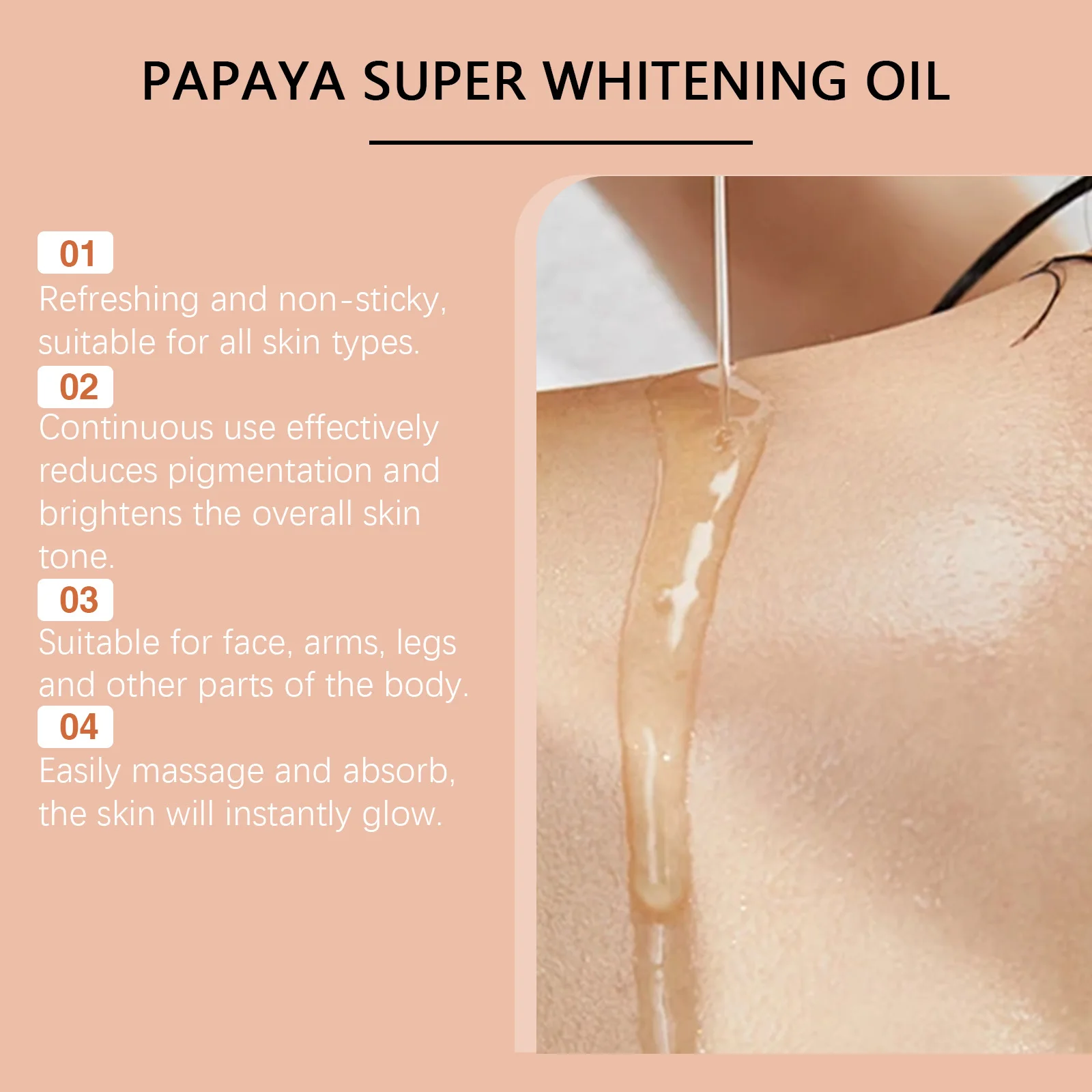 Body Lightening Oil Improve Dullness Bleach Armpit Knee Joints Remove Melanin Soothe Dry Dark Yellow Skin Brighten Turmeric Oils