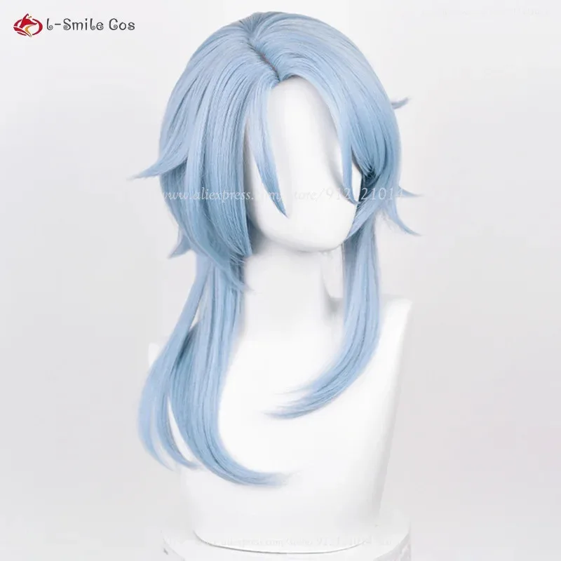 

2 стиля Kamisato Ayato синие длинные косплей термостойкие синтетические волосы аниме парики для вечеринок + шапочка для парика