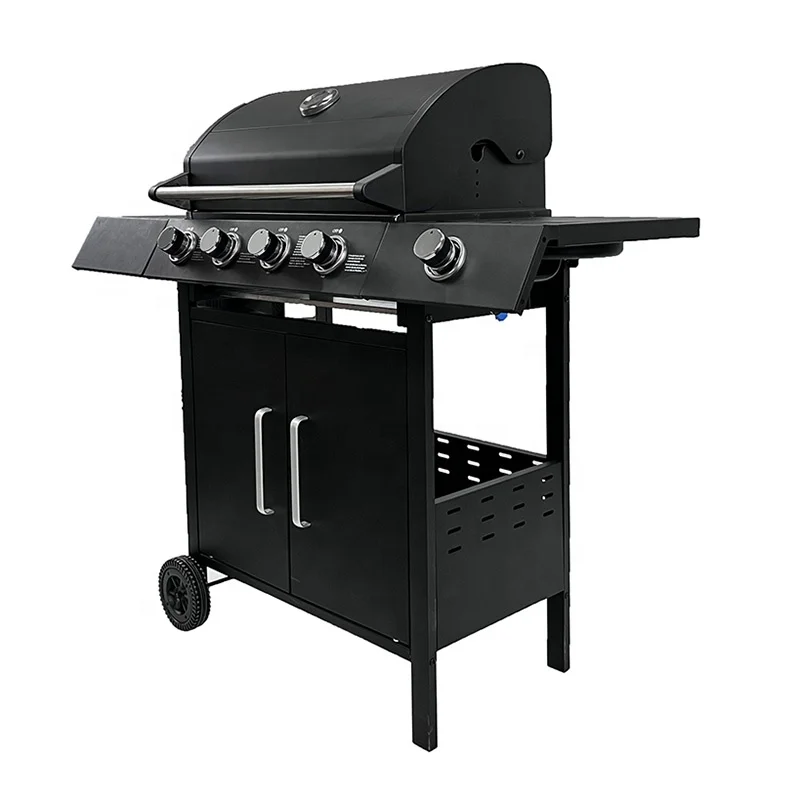 Gas Stove Outdoor Big Courtyard Stove Gas Barbecue Grill Homeuse Commercial Stove 4+1 Burners Grill