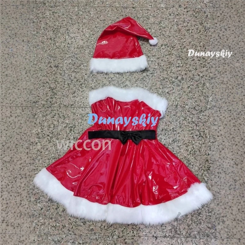 2024 Anime Cosplay Costume di Natale sexy Gotico PU Abito in peluche Lolita Capodanno Gioco di ruolo Scarpe Cos per ragazze Donna Personalizzato