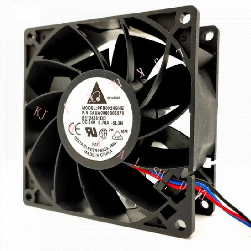 

N FOR DELTA Fan PFB0924GHE DC 24V 0.76A 92*92*38mm 3 pin inverter Cooling fan