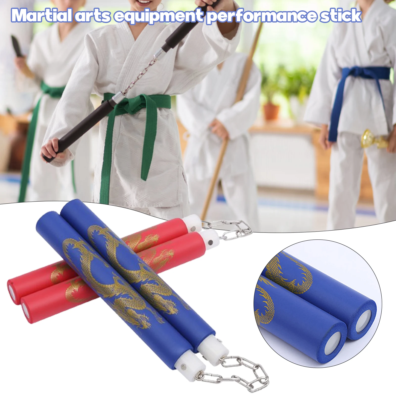 Beginner Practice Sponge Nunchucks Portable Safe Chains Training Tool for Kids Adults Practice