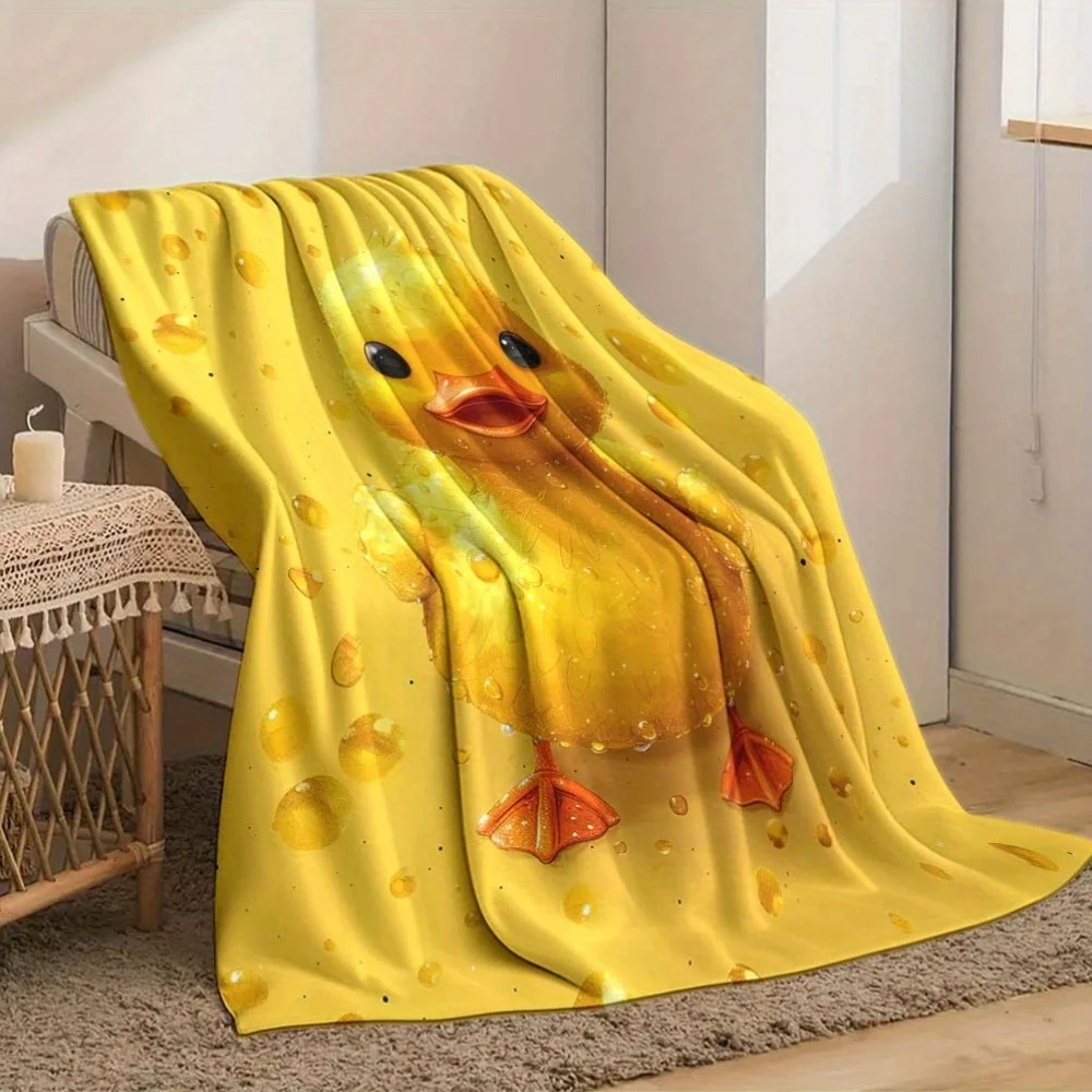 

Желтое одеяло VIKAMA с изображением утки, мягкое, теплое, очаровательное, для спальни, дивана, детской комнаты, украшение для дома
