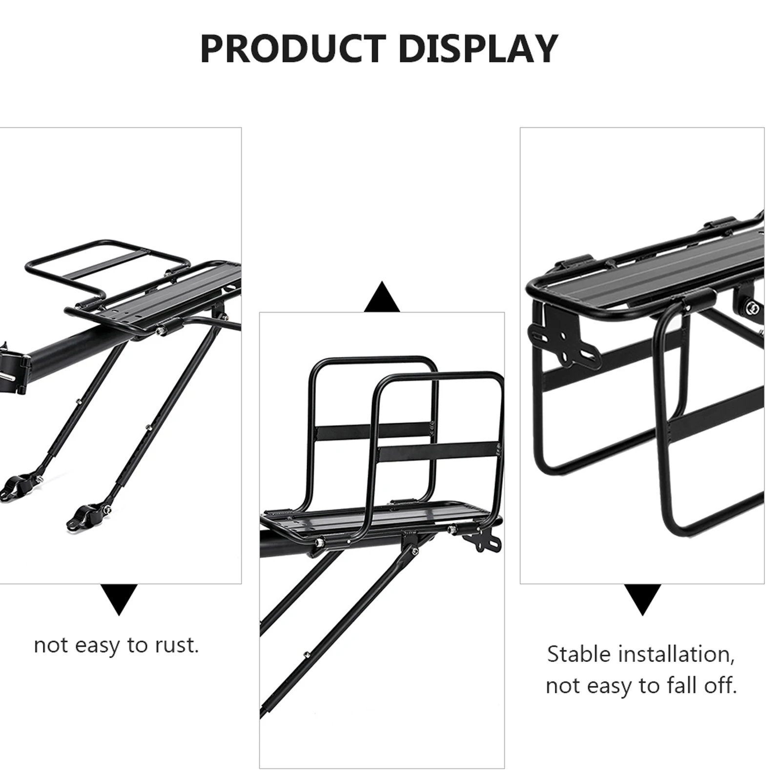 

Bike Rear Rack Aluminum Alloy Durable Cargo Holder Luggage Rack for Mountain Bikes Practical Foldable Travel Accessories