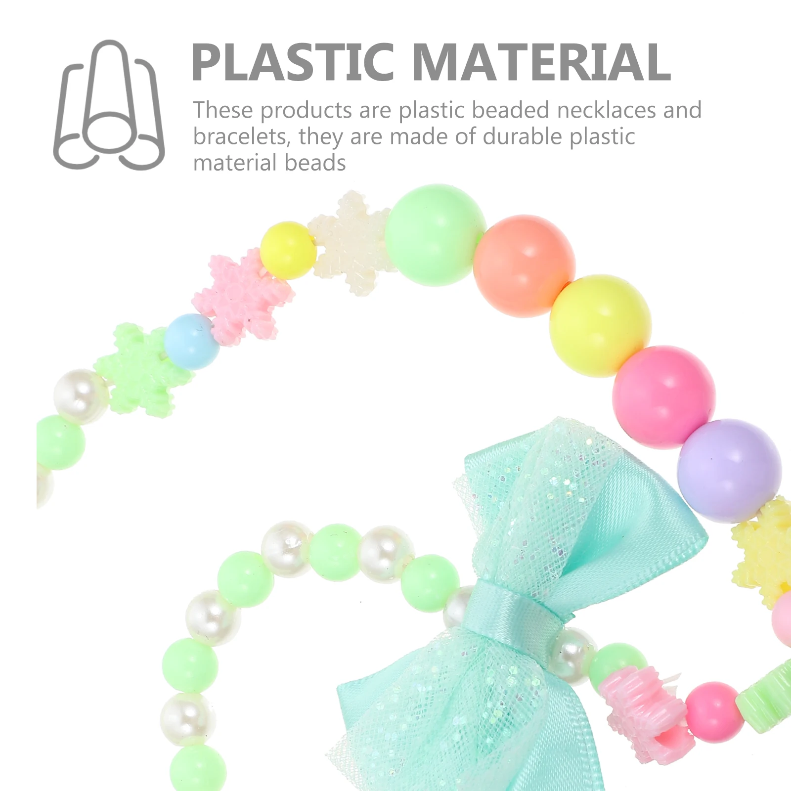 

3 Sets Bow Necklace Bracelet Bracelets for Little Girls Kid Toddler Kids Plastic Jewelry Toddlers Child