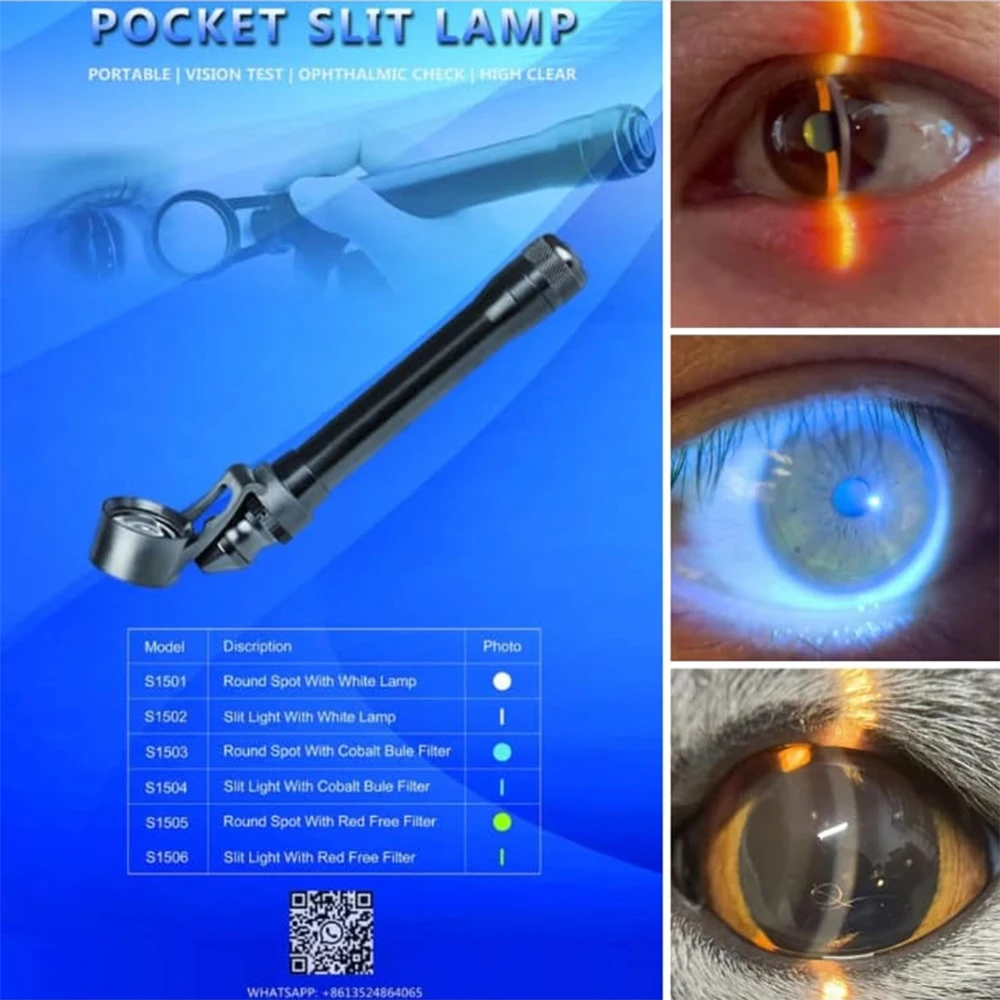 

Human Pet Vet Veterinary Animal Hospital Veterinarian Eye Check Slit Lamp Handheld Portable Pocket Slitlamp LED View Magnifier