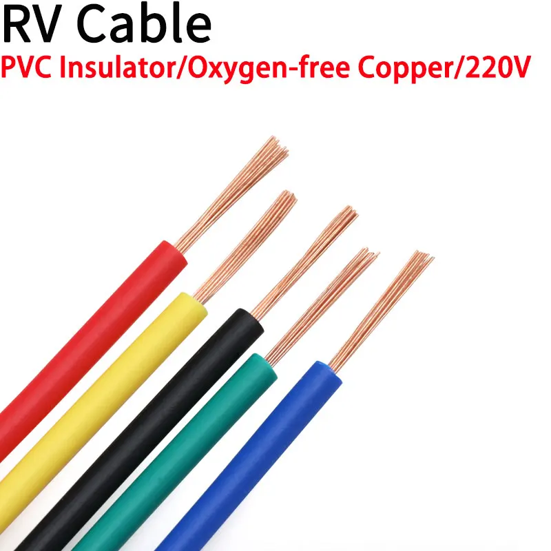 Sq 0.3 0.5 0.75 1 1.5 mm RV Fine Wire PVC Insulated Bare Copper Cable 220V Speaker Power Led Electric Electrical Wire