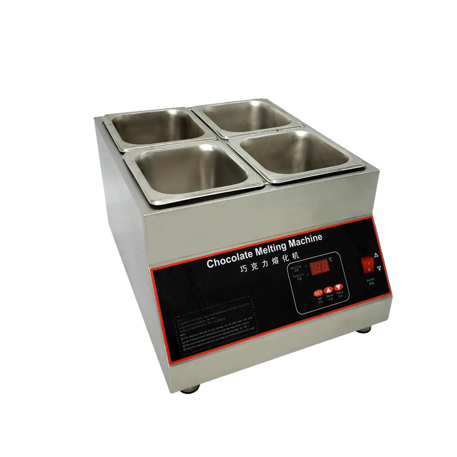 Chocolate Melter Electric Commercial Double Pots 2 Tank Melting Machine