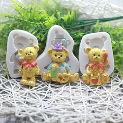 3d Bear Silicone Mold Fondant Cake Chocolate Candy Baking Sugar Craft Pastry Baking Mould Birthday wedding Decoration Tools