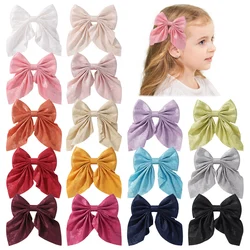 Elegante neue Satin Big Bow Haars pange für Frauen Mädchen Lolita College-Stil Schmetterling Haars pangen Enten schnabel Clip Kinder Haarschmuck