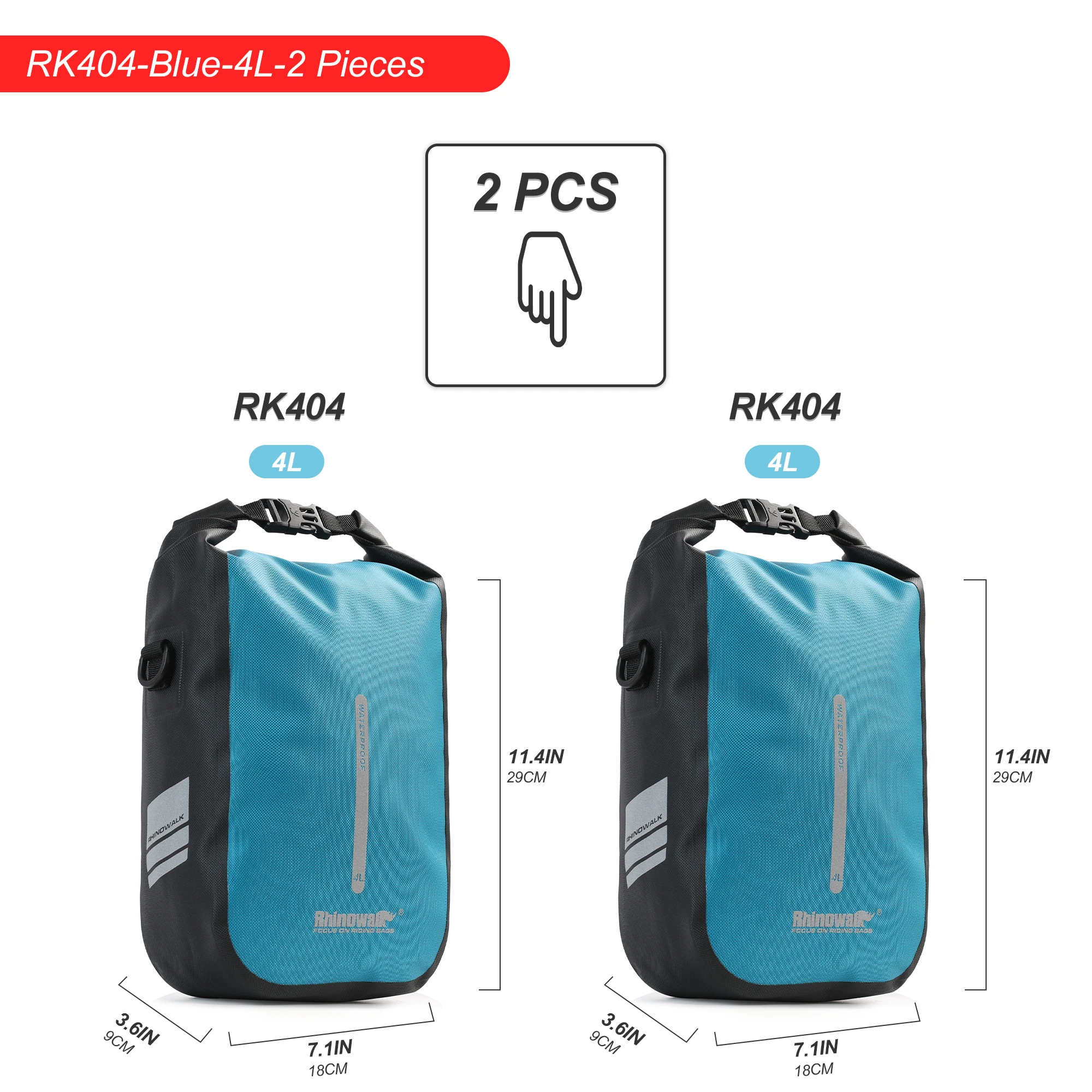 Rhinowalk 2 Pcs Bike Fork Bag 4L 6L Waterproof