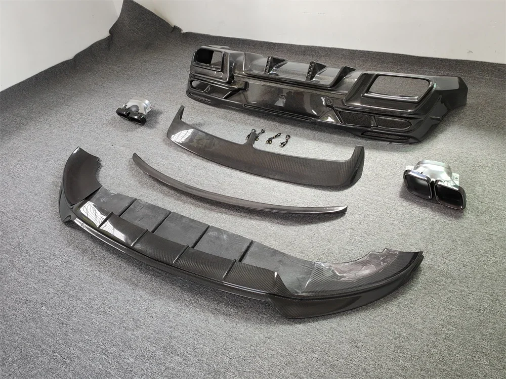 High Quality True Carbon Fiber LD Style Front Lip and Rear Diffuser Spoiler Body Kit for C167 W167 GLE Coupe 2