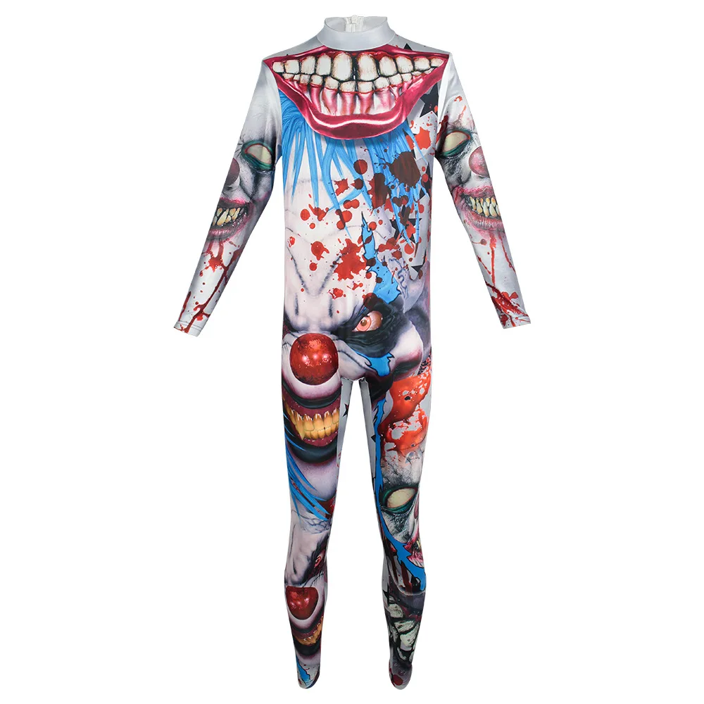 Halloween Purim kostium karnawałowy kobiety i mężczyźni Joker Onesie Cosplay body kostium filmowy film klaun seksowne kombinezony Zentai