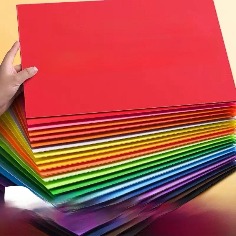 Thickened A4 Hard Card Paper Children's Craft Paper for Kindergarten Paper Cutting Materials Package Creative Short Sleeve T-...