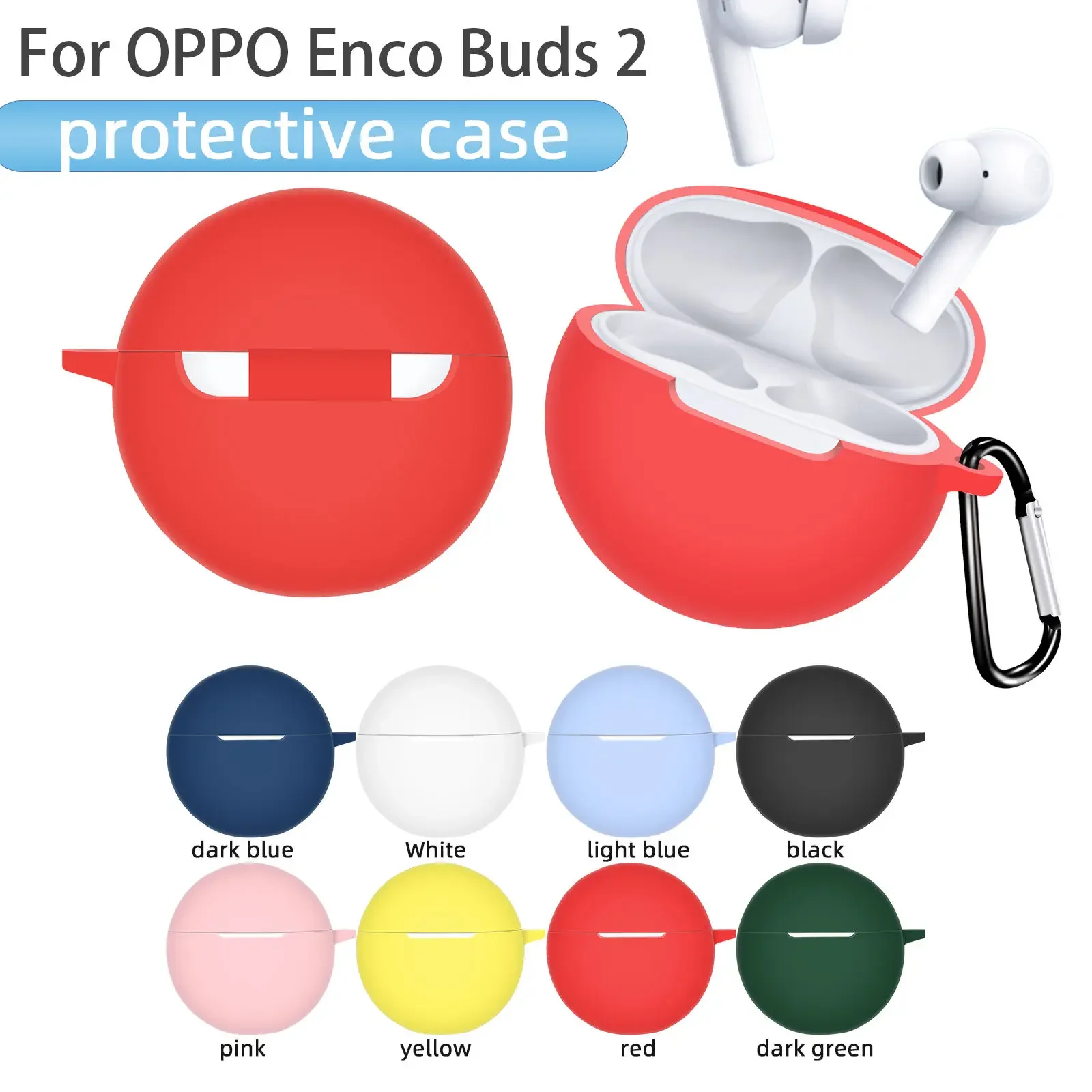 for OPPO Enco Buds2 Case ETE41 Earphone Protective Cover buds 2 Anti-fall Soft Silicone Wireless Bluetooth Earbuds Carrying