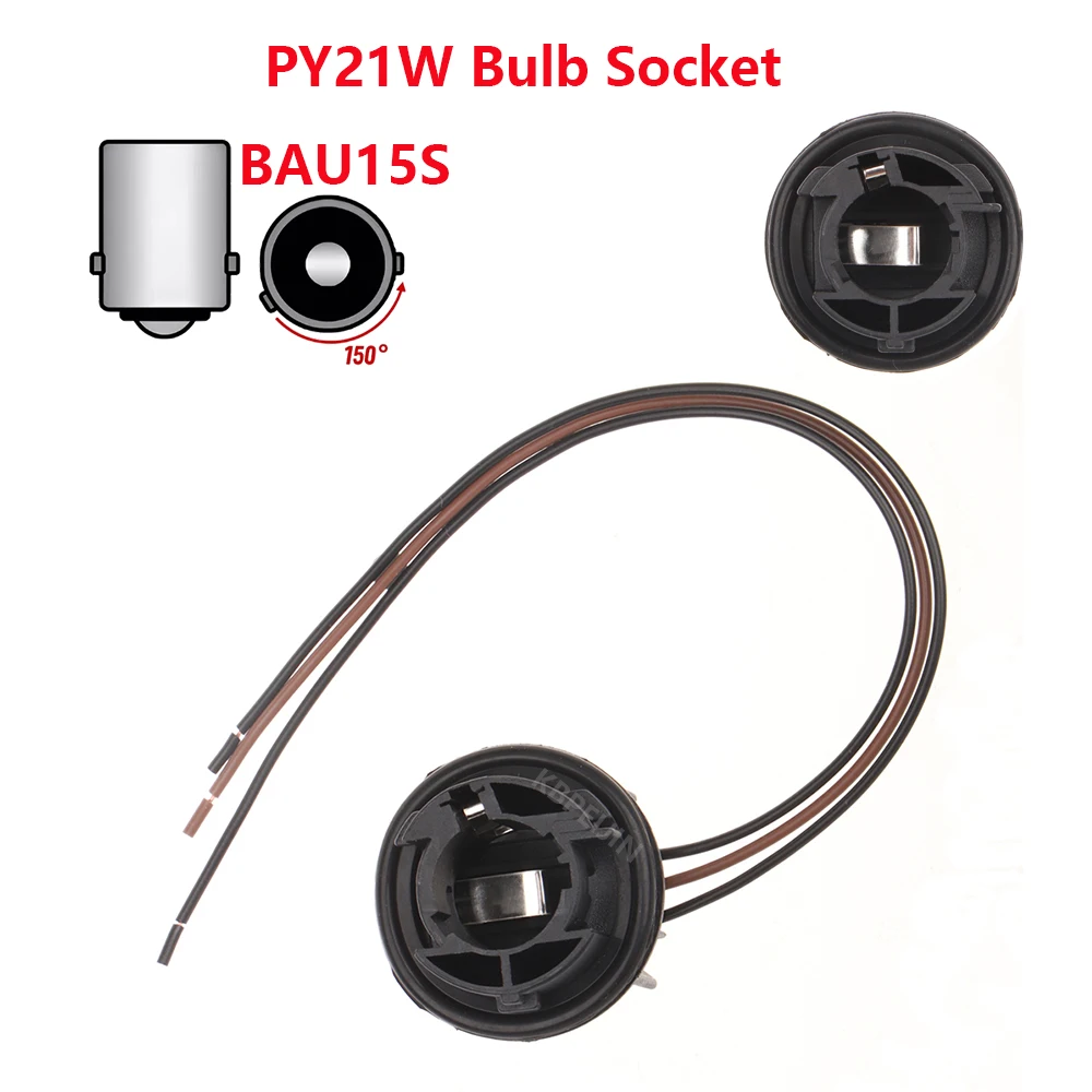 1Pcs BAU15S PY21W Socket Bulb Holder Pre Wired For Ford Fiesta Citroen C4 Tail Light Connector Accessories