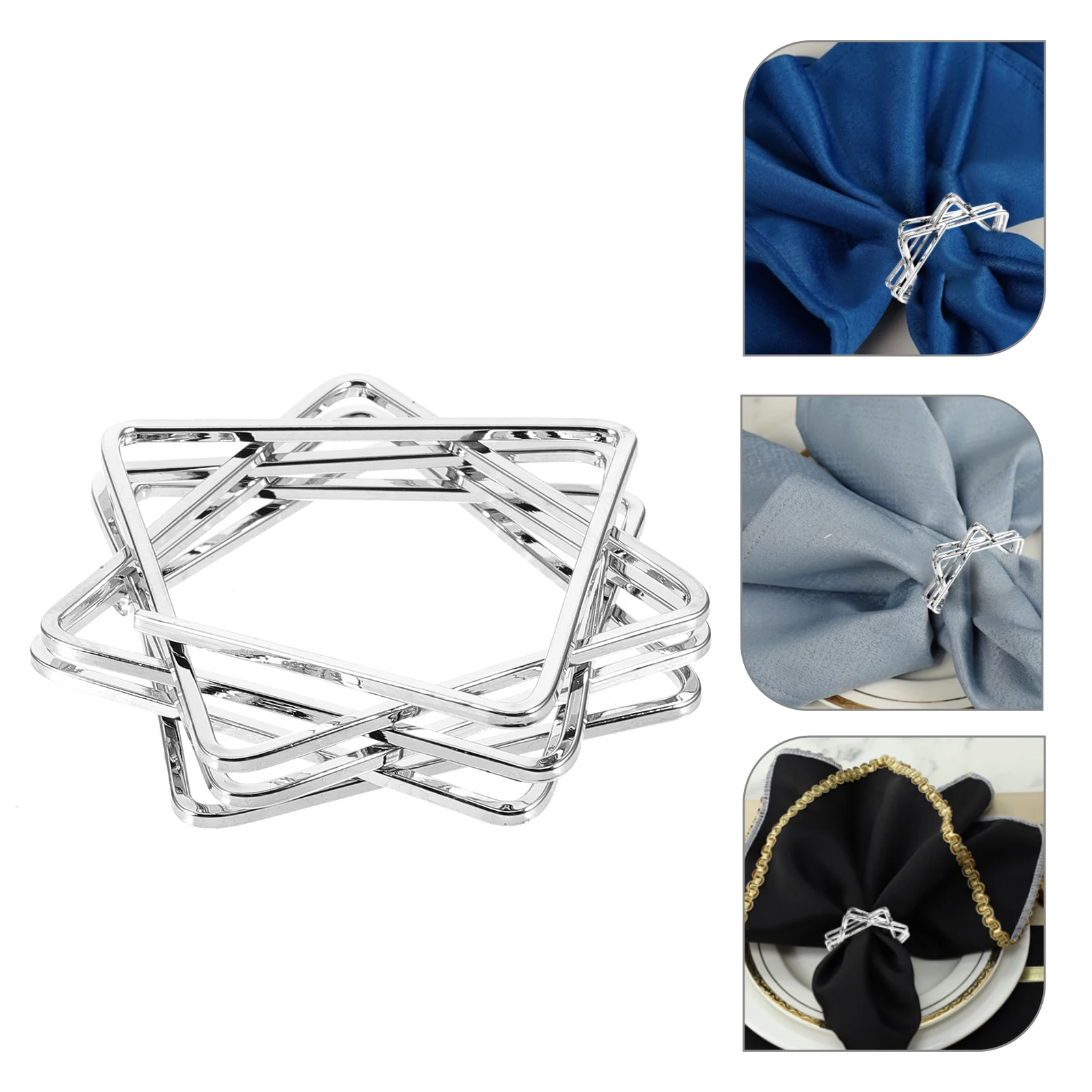 

Napkins Rings Table Holder Holders for Buckles Three-dimensional Decor Decorative Silver Cloth