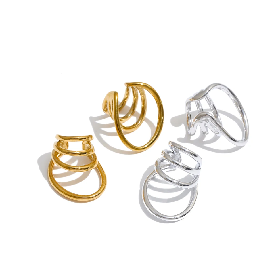 Yhpup 1 Stück Edelstahl-Ohrklemme für Frauen, Personalisierter Glänzender Metall-Ohrschmuck, Minimalistischer Attraktiver Ohrknochen-Schmuck – Detail 3